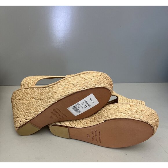 Carrie Forbes $398 Lina Cutout Slide Wedge Sandals Size 40 - Picture 9 of 10